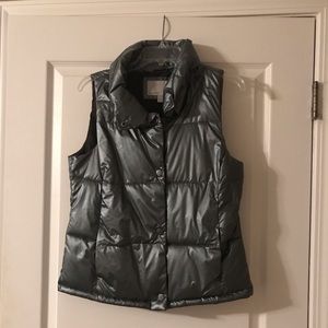 Gray metallic Old Navy Puffy Vest